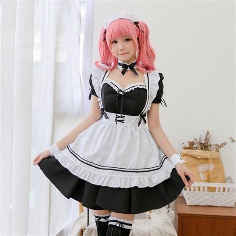 Vestido maid empregada dress cosplay Lolita Kawaii anime。